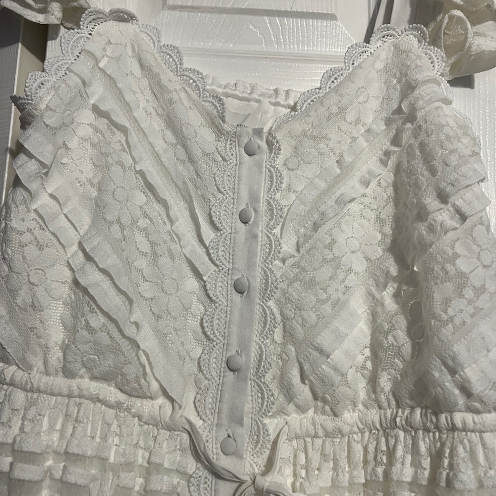 Gorgeous Elegant White Lace Maxi Dress - Picture 11 of 16
